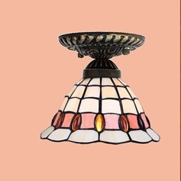 Europeisk Landlig Kreativ Kunst Farget Glass Absorberer Kuppellampelys