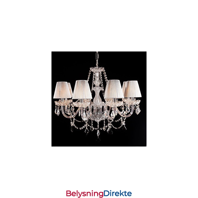 Krystalllysekrone Luksuriøs Moderne Livsstil 8 Lys Med Stoffskjerm