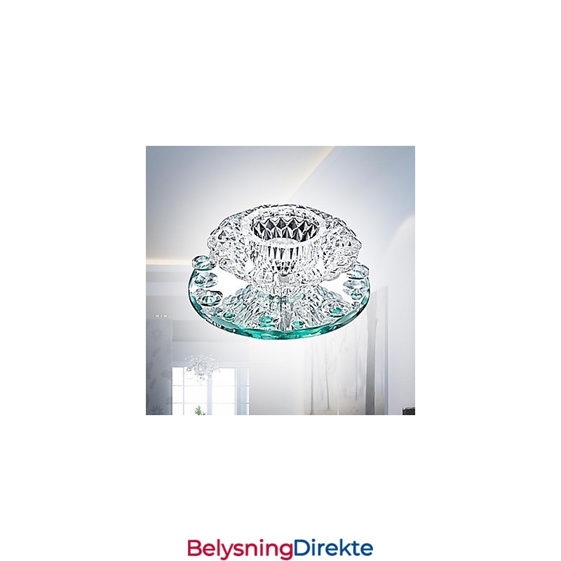 Moderne Samtids Krystall Mini Stil Krom Metall Innfelt Montering