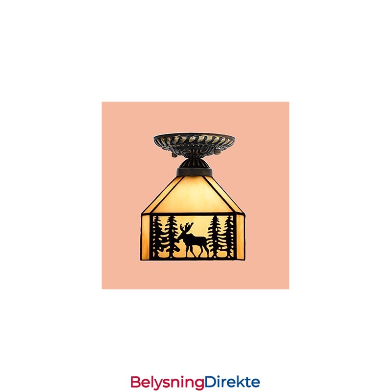 Jul Europeisk Landlig Kreativ Kunst Farget Glass Absorberer Kuppellampelys