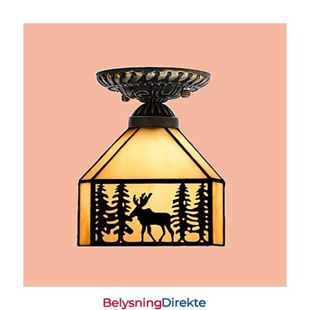 Jul Europeisk Landlig Kreativ Kunst Farget Glass Absorberer Kuppellampelys