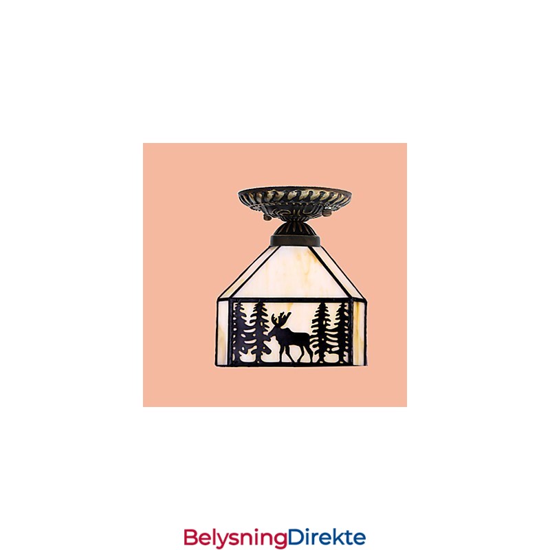 Jul Europeisk Landlig Kreativ Kunst Farget Glass Absorberer Kuppellampelys