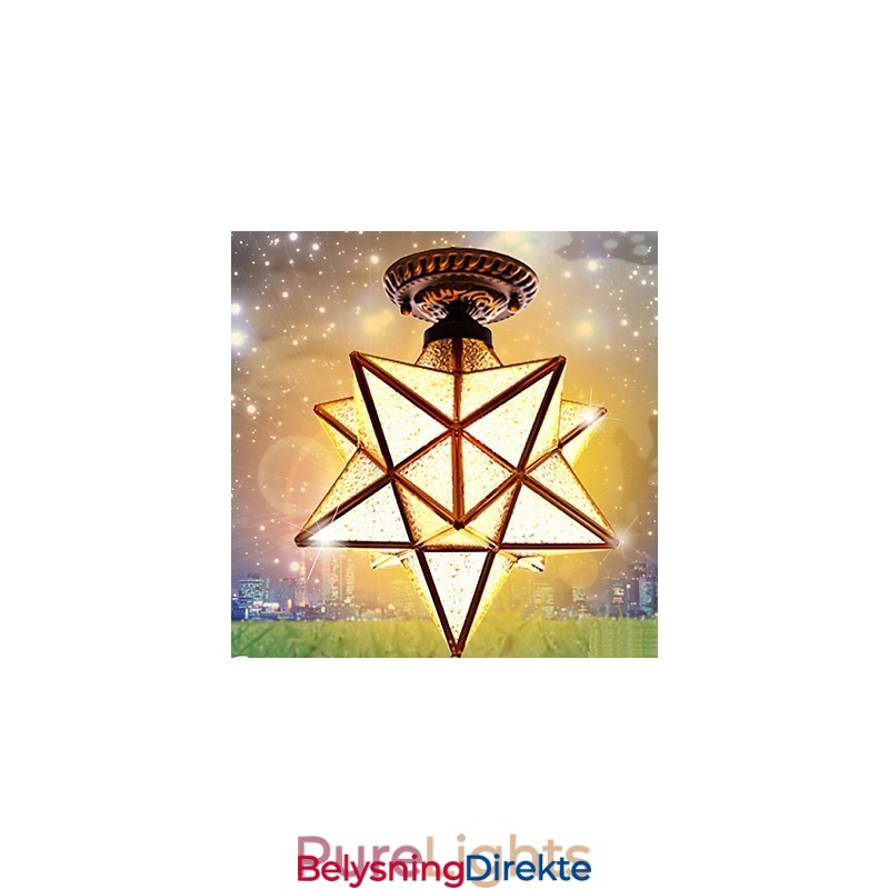 Europeisk Landlig Kreativ Kunst Glassmaleristjerner For Å Absorbere Lys Fra Kuppellamper