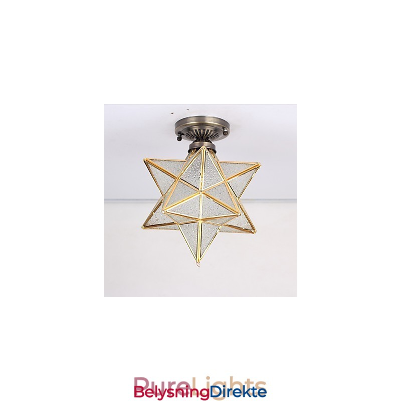 Europeisk Landlig Kreativ Kunst Glassmaleristjerner For Å Absorbere Lys Fra Kuppellamper