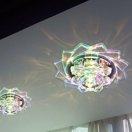 20*8,5 Cm Mini Krystall Taklampe Spotlight 3W Kreativ Lampe Rørlys Fargerik Farge Firkantet Kuppellys