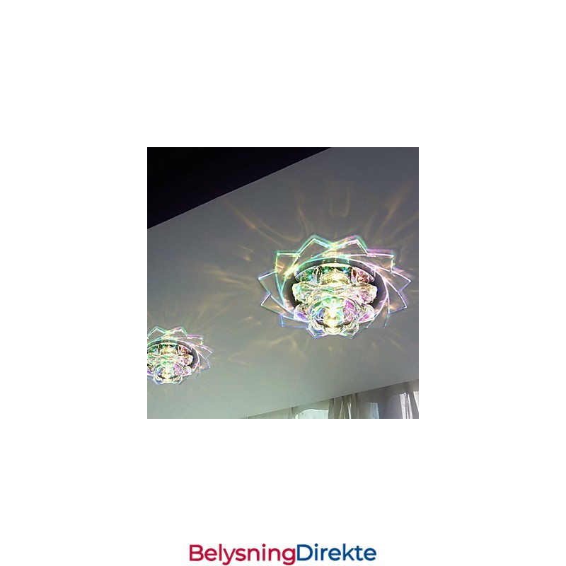 20*8,5 Cm Mini Krystall Taklampe Spotlight 3W Kreativ Lampe Rørlys Fargerik Farge Firkantet Kuppellys