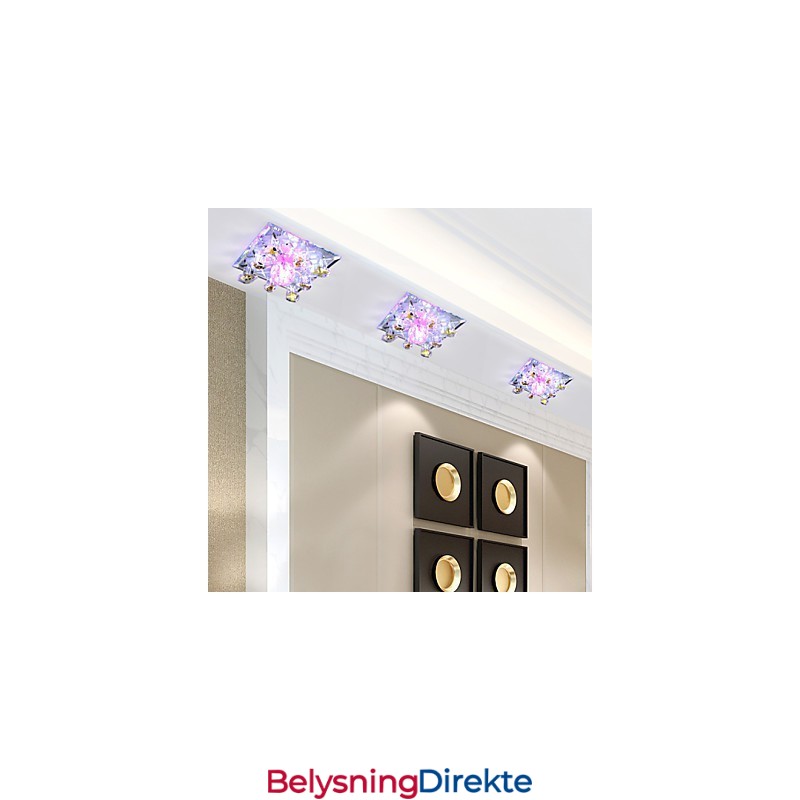 Firkantet Koppelampelys Krystalllys Kreativer Kuppellys Rørlampelys