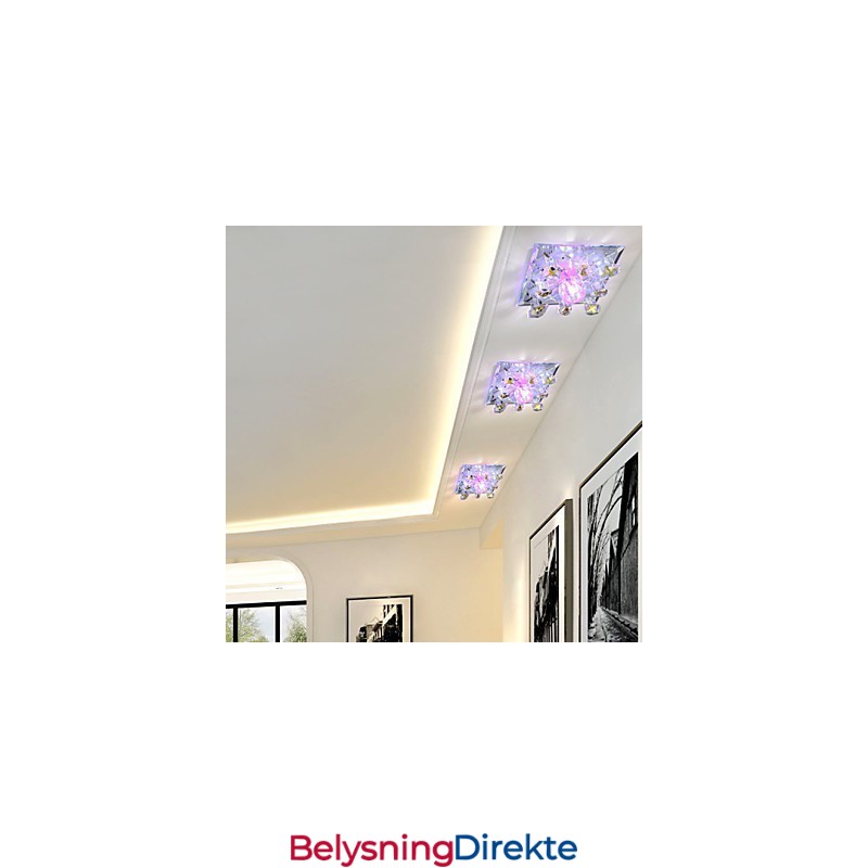 Firkantet Koppelampelys Krystalllys Kreativer Kuppellys Rørlampelys