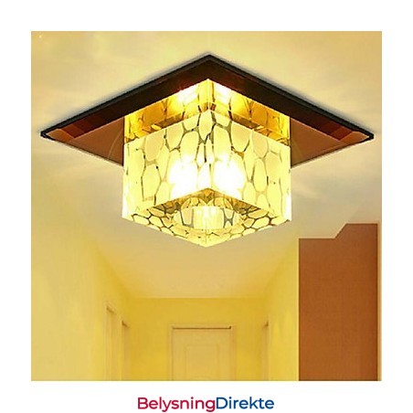 Mini Krystall Taklampe Spotlight 3W Kreativ Lampe Rørlys Fargerik Farge Firkantet Kuppellys