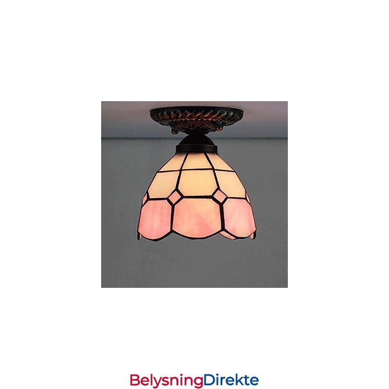 17 * Europeisk Landlig Kreativ Kunst Farget Glass Absorberer Kuppellampelys