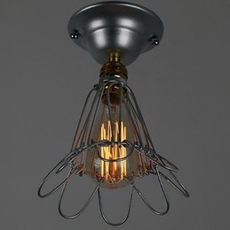 Minilampe I Landlig Stil Med 1 Lys, Maling, Sølvfarget