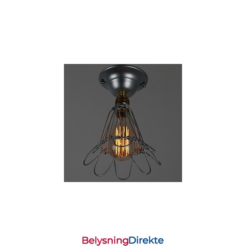 Minilampe I Landlig Stil Med 1 Lys, Maling, Sølvfarget