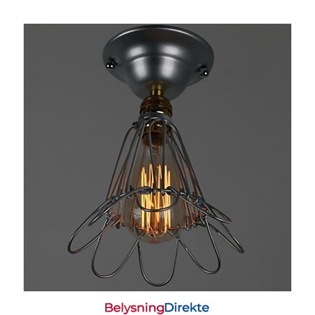 Minilampe I Landlig Stil Med 1 Lys, Maling, Sølvfarget