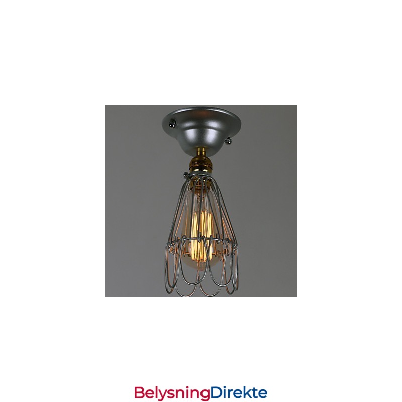 Minilampe I Landlig Stil Med 1 Lys, Maling, Sølvfarget