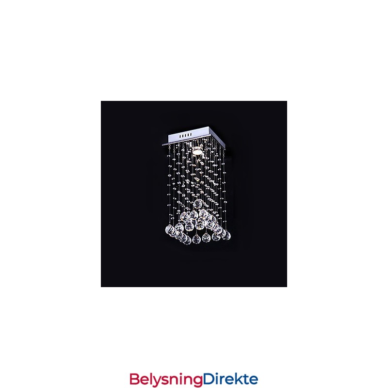 Moderne Samtids Krystall Galvanisert Metall Lysekrone Innfelt Montering