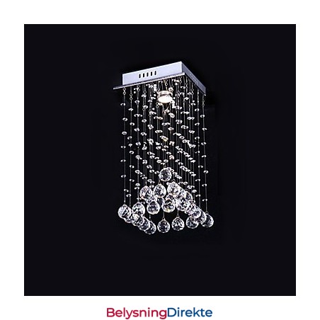 Moderne Samtids Krystall Galvanisert Metall Lysekrone Innfelt Montering