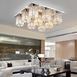 Moderne Samtids Krystall Krom Metall Innfelt Montering