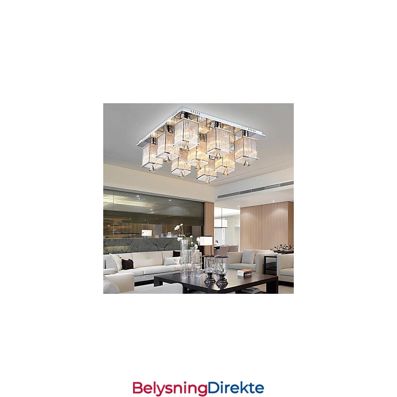 Moderne Samtids Krystall Krom Metall Innfelt Montering