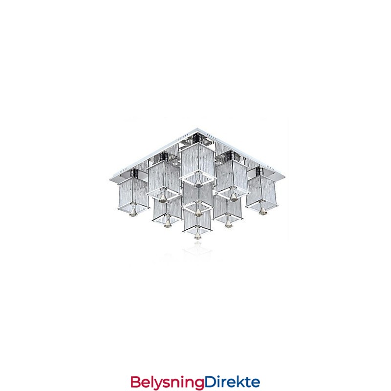 Moderne Samtids Krystall Krom Metall Innfelt Montering