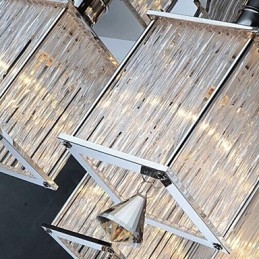 Moderne Samtids Krystall Krom Metall Innfelt Montering