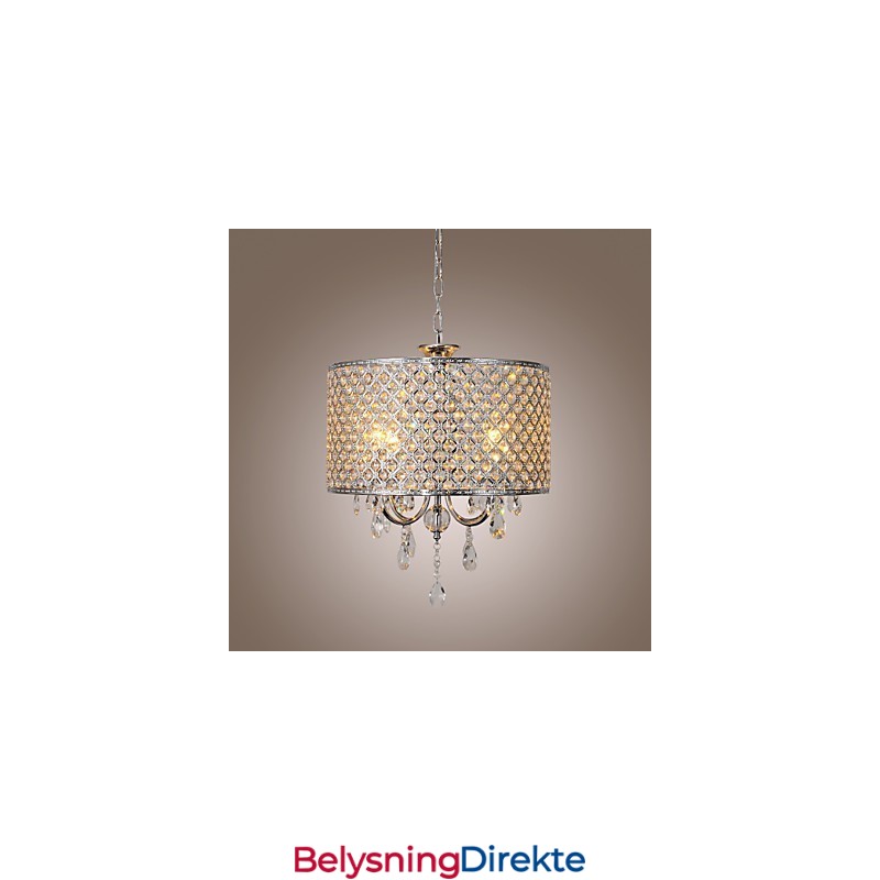 Trommelysekrone Krystall Moderne Pendellampe Med 4 Lys