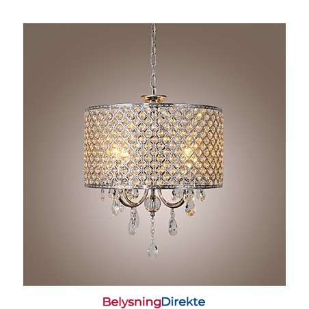 Trommelysekrone Krystall Moderne Pendellampe Med 4 Lys
