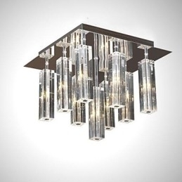 Moderne Samtids Krystall Krom Metall Innfelt Montering