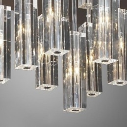 Moderne Samtids Krystall Krom Metall Innfelt Montering