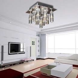 Moderne Samtids Krystall Krom Metall Innfelt Montering