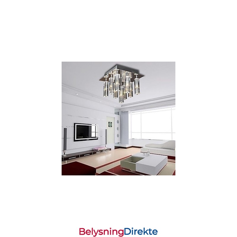 Moderne Samtids Krystall Krom Metall Innfelt Montering