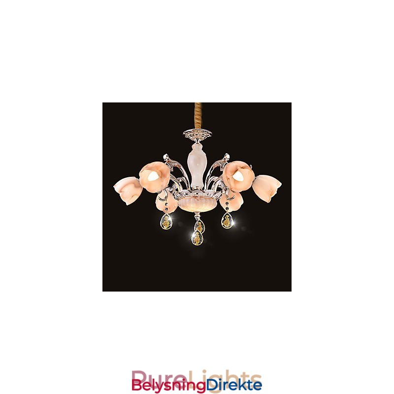 Moderne Samtids Annet Metall Lysekrone