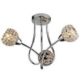 Moderne Skinnende 3-Lyss Innfelt Lampe I Krystalldesign