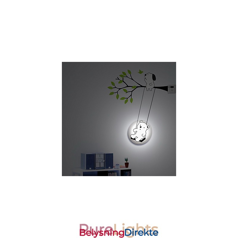 Lillebjørn Høytemperaturbestandig Plastlampe Og Kreativ 3D-Tapetlampe