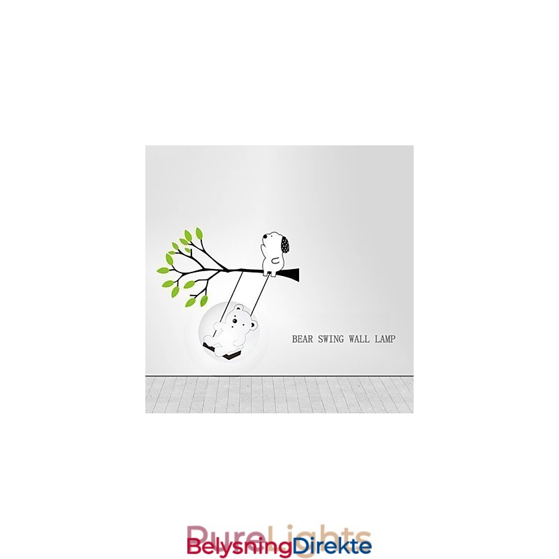 Lillebjørn Høytemperaturbestandig Plastlampe Og Kreativ 3D-Tapetlampe