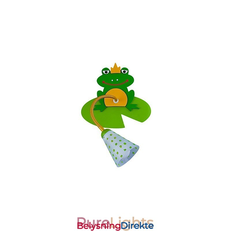 Moderne Vegglampe I Tre For Barn Med Én Lampe I Froskdesign