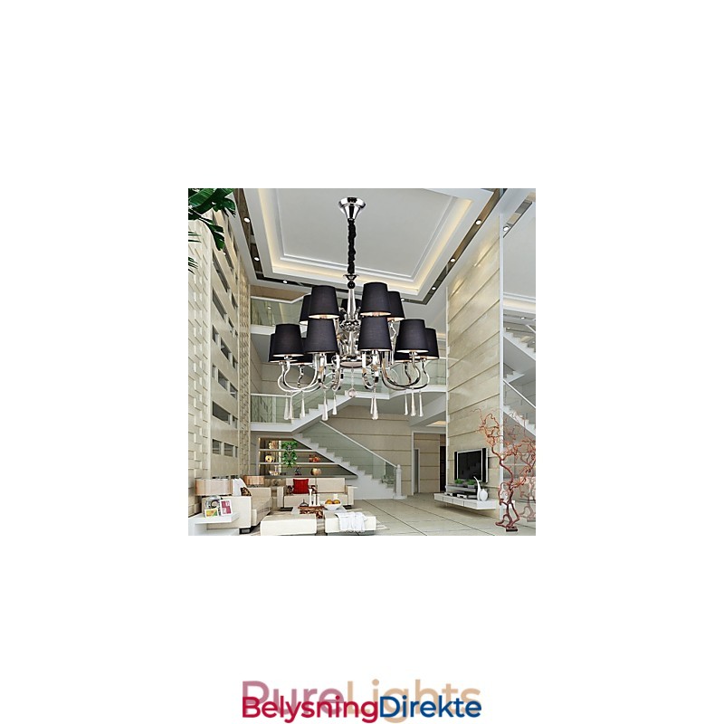 Moderne Samtids Tradisjonell Klassisk Rustikk Hytte Vintage Landlig Øy Krom Metalllysekrone