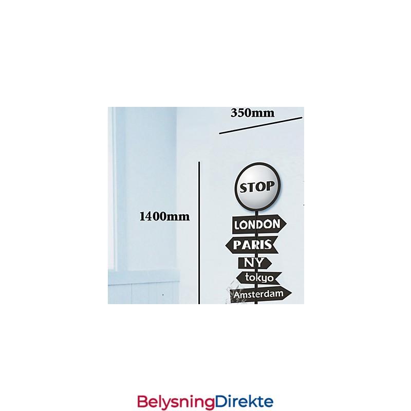 Stoppbokstav Høytemperaturbestandig Plastlys Og Kreativ 3D-Tapet Vegglampe