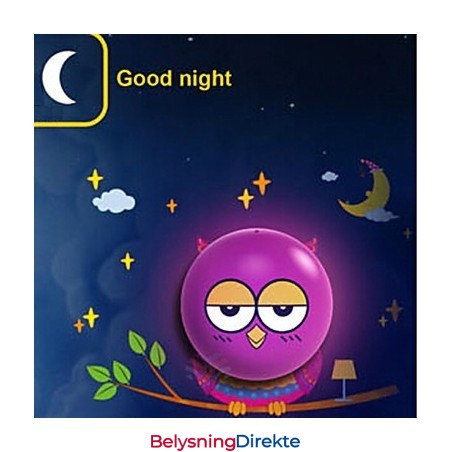 Lysdrevet Owl Vegglampe Pære Moderne Kreativ 3D Tapet Vegglampe Lys