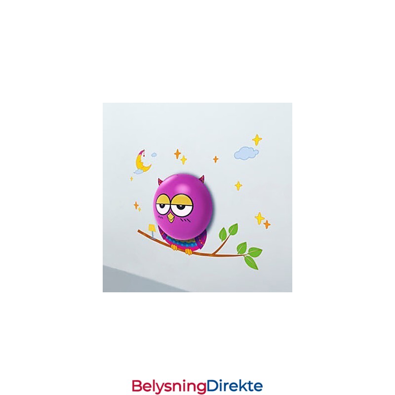 Lysdrevet Owl Vegglampe Pære Moderne Kreativ 3D Tapet Vegglampe Lys