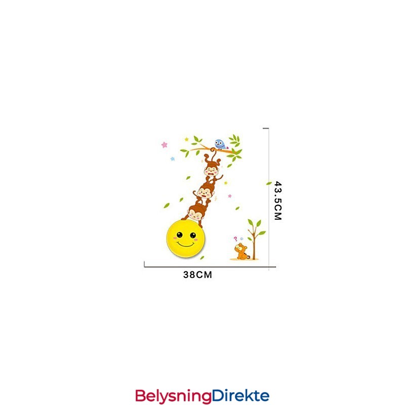 Veggklistremerker Apelysaktivert Intelligent Induksjon Smetop Pynt Vegglampe