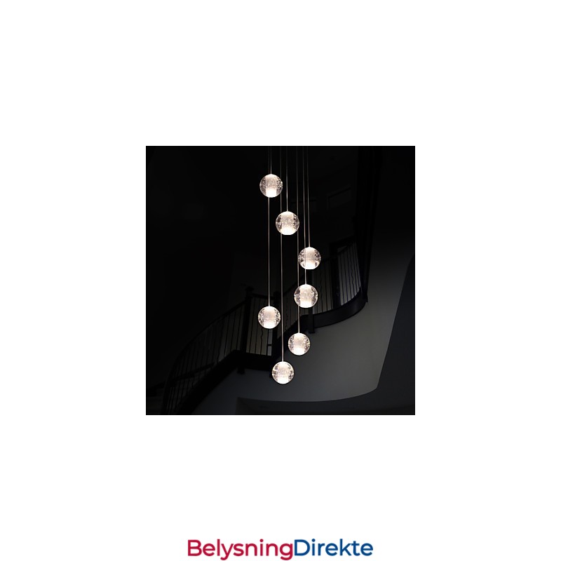 Moderne Pendellampe G4 Retrofit 7 Lys Forkrommet Krystall For Trappelys