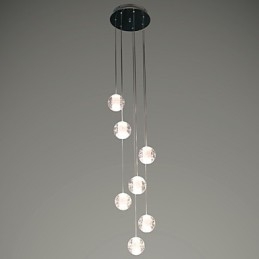 Moderne Pendellampe G4 Retrofit 7 Lys Forkrommet Krystall For Trappelys