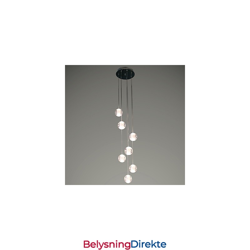 Moderne Pendellampe G4 Retrofit 7 Lys Forkrommet Krystall For Trappelys