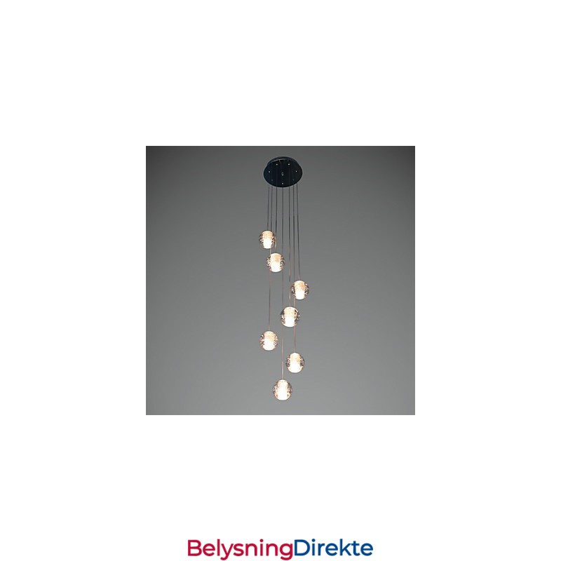 Moderne Pendellampe G4 Retrofit 7 Lys Forkrommet Krystall For Trappelys