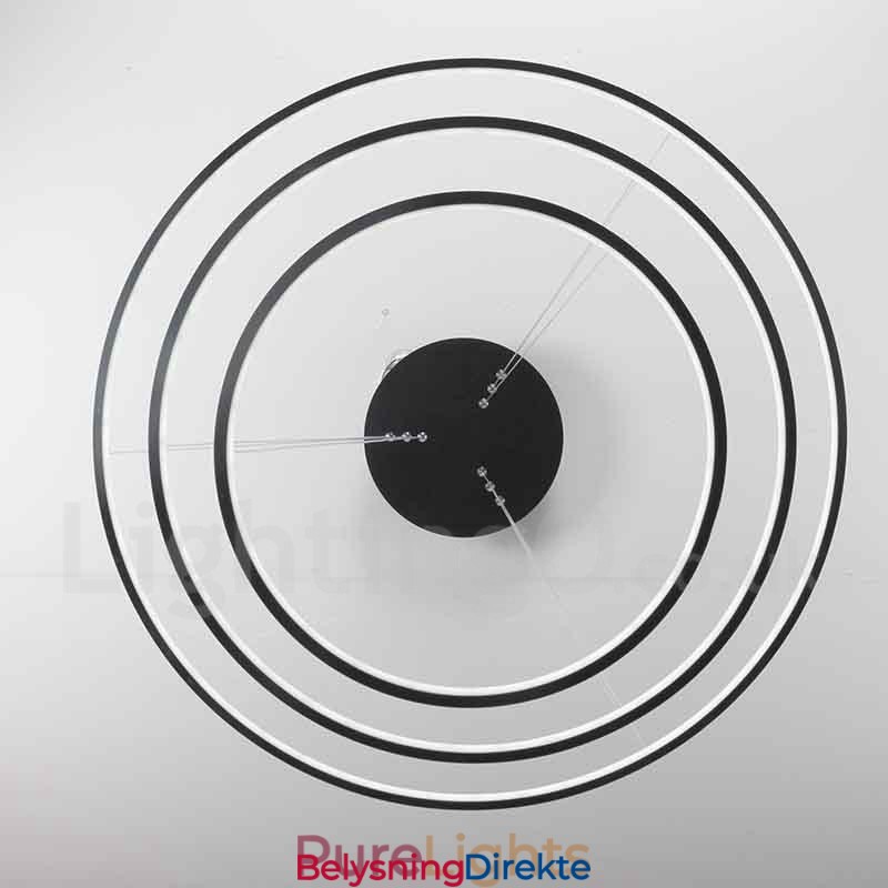 Dimbar Pendellampe Med Fjernkontroll, Moderne Design, Tre Ringer