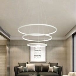 Dimbar Pendellampe Med Fjernkontroll, Moderne Design, Tre Ringer