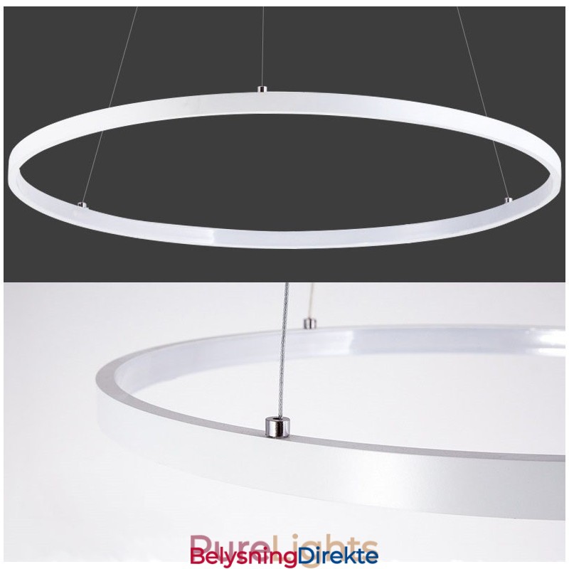 Dimbar Pendellampe Med Fjernkontroll, Moderne Design, Tre Ringer