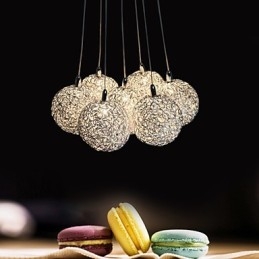 Moderne Pendellampe Med 7 Lys, Dekorativ Pendellampe I Aluminium, Til Hjemmeinnredning