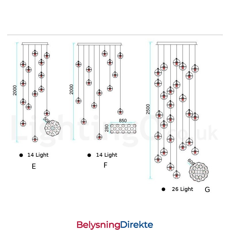 Creative Engineering Stage Meteorer Krystallkule Pendellampe