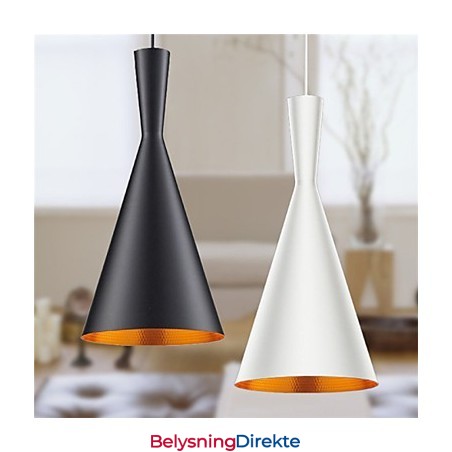 Pendellampe Retro Vintage Tom Dixon Design Svart Hvit C-Type Kafépendellamper